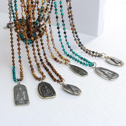 Pendentif Colliers KELITCH Charme Sculpté À La Main Bouddha Accessoires Perle Tresse Creative Bijoux Unisexe Chanceux Amulette Cadeaux En Gros