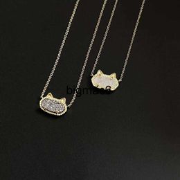 Pendentif Colliers Kendrascotts Designer Bijoux Kendras Scotts Collier Elisa Original Mode Géométrique Ovale Oreilles De Chat Coloré Blanc Cristal Dents Collier C