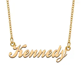 Hanger Kettingen Kennedy Naam Ketting Voor Vrouwen Roestvrij Stalen Sieraden Vergulde Naambord Ketting Femme Moeders Vriendin Gift