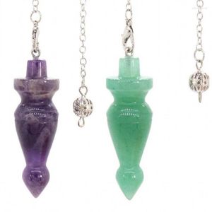 Hangende kettingen kft kristal scepter slinger voor wichelrassen natuursteen amethists kristallen amulet waarzeggerij spirituele pendulos sieraden