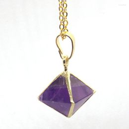 Hanger Kettingen KFT Natuurlijke Genezing Kristal Kwarts Steen Rose Roze Piramide Lantaarn Reiki Ketting Ketting Sieraden