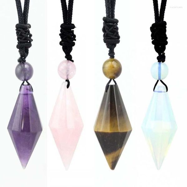 Hanger Kettingen KFT Natuursteen Healing Crystal Quartz Reiki 12 Facet Slinger Chakra Amulet Piramide Amethyt Ketting