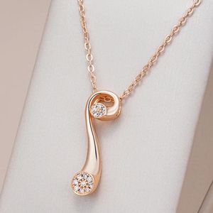 Colliers pendants Kinel 585 Collier brillant de couleur or rose pour les femmes bijoux fines de zircon naturel de haute qualité