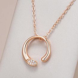 Colliers pendants Kinel Simple 585 Rose Gold Color Collier Fashion Fashion Unique Natural Zircon High Quality Daily Bijoux