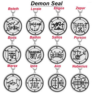 Pendentif Colliers King Asmoday Sigil Demon Origins Sceau Petite Clé de Salomon Goetia Amulette Talisman Collier en acier inoxydable