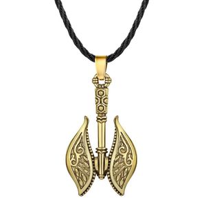 Pendentif Colliers Kinitial Nordique Viking Collier Hommes Runes Double Hache Amulette Charme Scandinave Vintage Bijoux Colar