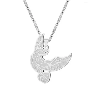 Hanger Kettingen Kinitial Rvs Raven In Flight Eagle Ketting Heren En Dames Charm Choker Amulet Sieraden Cadeau