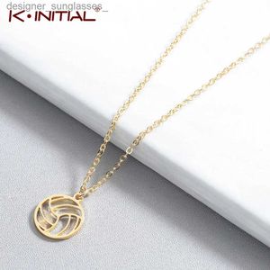 Pendentif Colliers Kinitial volley-Ball pendentif collier lien chaîne joueur balle charme colliers pour femmes hommes sport balle joueur gothique bijouxL231218