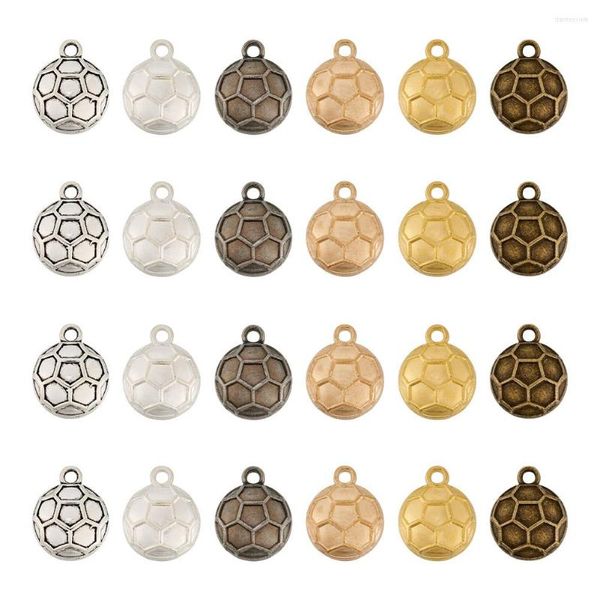 Colliers de pendentif Kissitty 36pcs Couleur mixte Dome Modèle de football Charmes à moitié rondes Pendants pour bracelet fait à la main