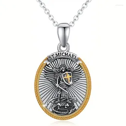 Pendentif Colliers Knight Bouclier Bijoux Mode Rétro Ovale Guardian Collier