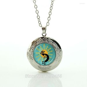 Pendentif Colliers Kokopelli Sun Dance Résine Américain Sud-Ouest Bijoux Fertilité Diety Collier Court Pour Femmes Médaillon N735