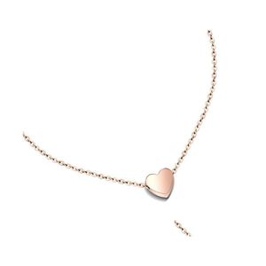 Pendentif Colliers Corée Mignon Bijoux En Acier Inoxydable Amour Coeur Mode Style À La Mode Petit Collier Pour Les Femmes Cadeaux De Mariage Drop Del Dhdj1