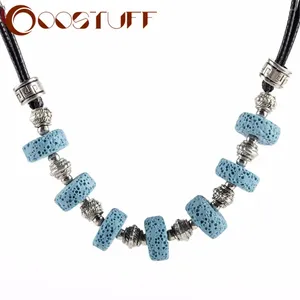 Pendentif Colliers Mode coréenne Lava Pierre Perles Goth Collier Nature Bijoux faits à la main pour les femmes Suspension Tendance Produit en