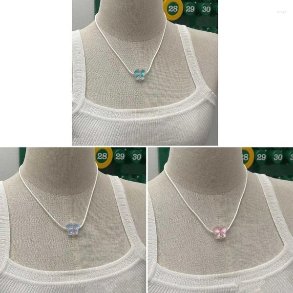 Collares colgantes Moda coreana Collar de cuerda de cuero Mujeres Ajustable Elegante Acrílico Gargantilla Joyería Regalo de Navidad