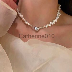 Colliers de pendentif Collier de cou de la chaîne de perle de la mode coréenne pour femmes filles 2022 bijoux coeur collier pendentif engagement nuptial j230817