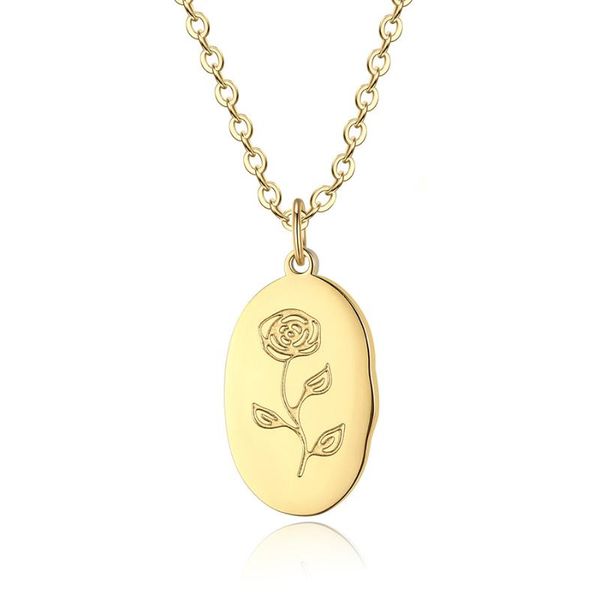 Pendentif Colliers Mode Coréenne Bijoux Personnalisés En Acier Inoxydable À La Main Personnalisé Floral Pour Les Femmes Anniversaire GiftPendant