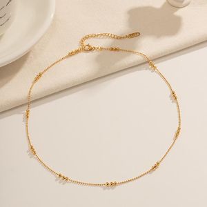 Colliers pendentifs Fashion coréenne Tendance simple Titane en acier incolore Collier perlé pour femmes Banquet de cadeaux Bijoux 2023