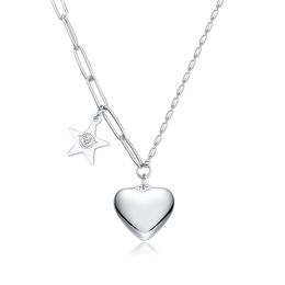 Hanger kettingen Koreaanse mode roestvrijstalen sieraden titanium ketting liefde en ster spot groothandelpendant