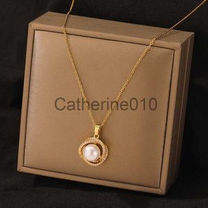 Pendentif Colliers Mode Coréenne Whirlpool Collier De Perles pour Femme Fille Clavicule Chaîne Pendentif Collier Saint Valentin Cadeau Fête De Luxe Bijoux J230817