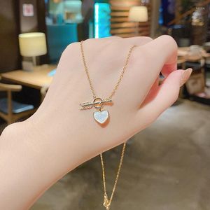 Collares colgantes Moda coreana Collar de oro para mujer Cadenas de joyería de corazón Fantasía Artesanía linda Regalo de San Valentín para mujeres