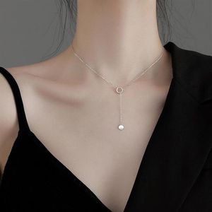 Collares colgantes Coreano S925 Plata esterlina Moda Simplicidad Alfabeto Collar Suerte Joyería personalizada Regalo Women2466