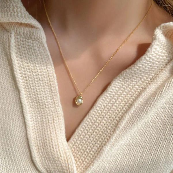 Pendentif Colliers Style coréen Collier de perles pour femmes Couples Trendy Élégant Clavicule Bijoux Accessoires Cadeaux