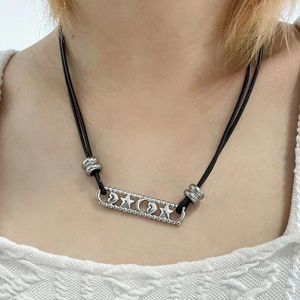 Hanger Kettingen Koreaanse Trend Eenvoudige Metalen Maan Ster Hart Geometrische Ketting Egirl Y2k Cool Zoete Zwarte Ketting Choker Voor Dames mode