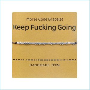 Hanger kettingen Koreaanse versie morse code armband rijst kralen set karakter papier kaart drop levering 2022 sieraden kettingen hangers dhzir