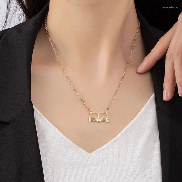 Colliers pendentifs Version coréenne d'INS Book Hollow Niche Design Sense Luxury Luxury Senior Female Chaîne de clavicule Collier Simple Collier