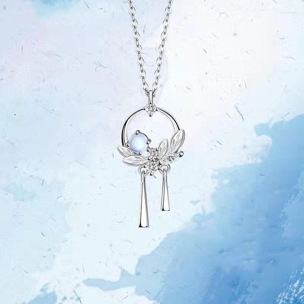 Pendentif Colliers Kpop Moonstone Collier Pour Femme Fille Coréenne Étudiant Clavicule Chaîne Ami Cadeau D'anniversaire