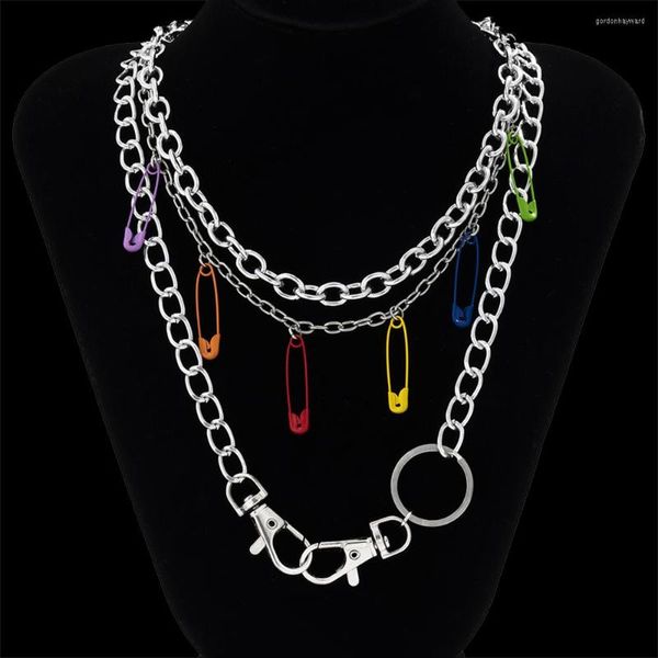 Pendentif colliers KunJoe ensemble collier Cool coloré pour Hip Hop hommes femmes rose lien chaîne étoile coeur tour de cou bijoux collier de fête