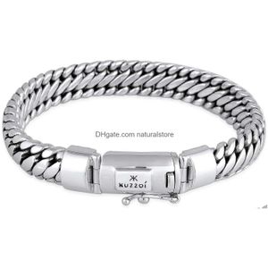 Pendentif Colliers Kuzzoi 925 Sterling Sier Round Byzantin Bracelet pour hommes Longueur 7 48 pouces - 9 05 Largeur 0 39 1,62 Oz Drop Livraison J Dhdqf