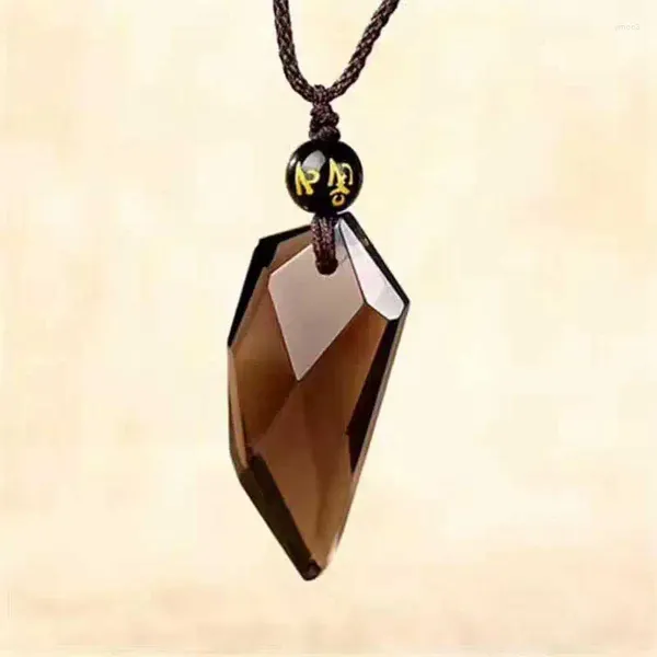 Colliers pendants Kyszdl Natural Crystal Obsidian Spike pour hommes et femmes Chaîne de pull Collier Free Collier