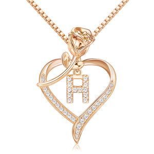 Hanger kettingen l hart voor vrouwen goud initiële meisjes sierlijke kubieke zirconia az brief rozen ketting joodse geschenken drop del ffshop2001 amug6