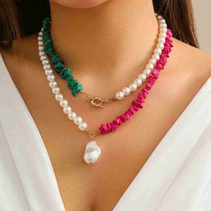 Colliers pendants lactteo Fashion Naturel Stone Perles irrégulières Stron Choker pour les femmes Imitation Perle Pendante Collier Collier Collar Party New240408