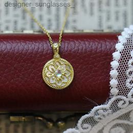 Pendentifs de collier LAMOON 925 en argent Sterling pendentif collier pour femmes Vintage romantique naturel pierre de lune concepteur bijoux fins LMNI083L231218