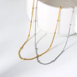 Hanger Kettingen LAMOON 925 Sterling Zilveren Ketting Voor Vrouwen Goud Kleur Kralen Ketting Esthetische Chokers K Plated Groothandel NL023 231017