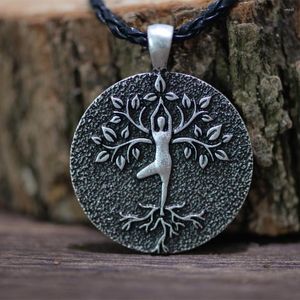 Hanger Kettingen Langhong 1st Levensboom Ketting Yoga Pose En Voor Mannen Vrouwen