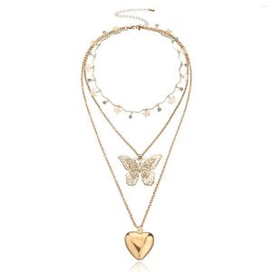 Hanger kettingen grote holle vlinder perzik hart ketting voor dames verklaring cadeau partij sieraden accessoire drop