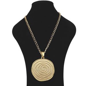 Pendentif Colliers Grand MaGold Boho Spirale Vortex Tourbillon Métal Alliage Longue Chaîne Collier Lagenlook Pour Bijoux Femmes Hommes GiftPendant