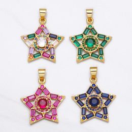 Colliers de pendentif Grands pendentifs pentagrams étoiles pour un collier en cuivre plaqué zircone fournit des bijoux en gros pdta587 ennedi