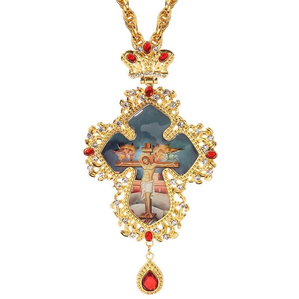 Collares pendientes último diseño católico ortodoxo Cruz espejo Jesús gran insignia collar hecho a mano collar colgante