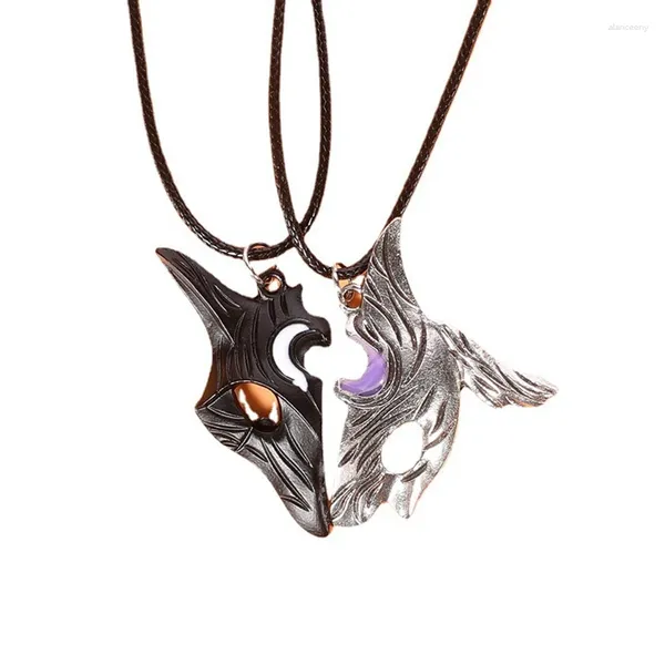 Collares colgantes League of Legendes Kindred Eternal Hunters Collar para hombres Mujeres LOL Máscara Modelo Gargantilla Fans Fiesta Regalo de joyería