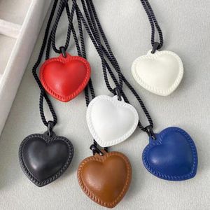 Pendentif Colliers Cuir Coeur Corde Collier À La Mode Réglable Mignon Épicé Fille Bijoux