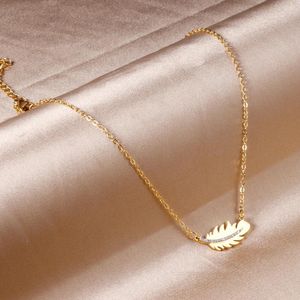 Colliers à pendentif feuilles avec chaînes en cristal pour femmes, tendance couleur or/argent, extension de 40 à 5cm, ornements de corps en acier inoxydable