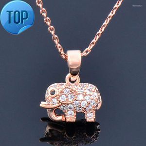 Pendentif Colliers LEEKER Collier d'éléphant mignon pour femmes Rose Gold Sier Couleur Chaîne sur le cou Bijoux de mode Accessoires de cou 774 LK6