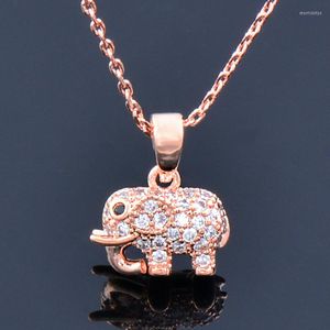 Pendentif Colliers LEEKER Mignon Éléphant Collier Pour Femmes Rose Or Argent Couleur Chaîne Sur Le Cou De Mode Bijoux Ras Du Cou Accessoires 774 LK6