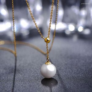 Colliers pendants Collier de perle romantique Leeker pour femmes Chaulaises de mariage élégant ajusté Chaîne de couleur argentée en or rose 614 LK6