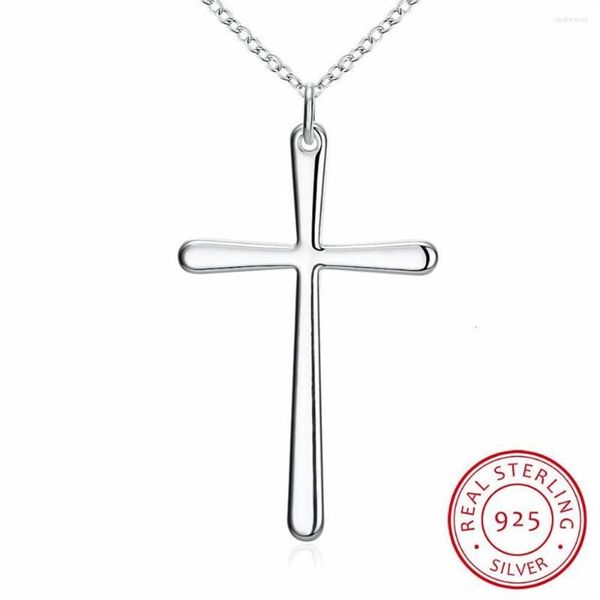 Pendentif Colliers Lekani Arrivée Cool Girl Simple Croix 925 Sterling Argent Fine Bijoux Clavicule Chaîne N425179j