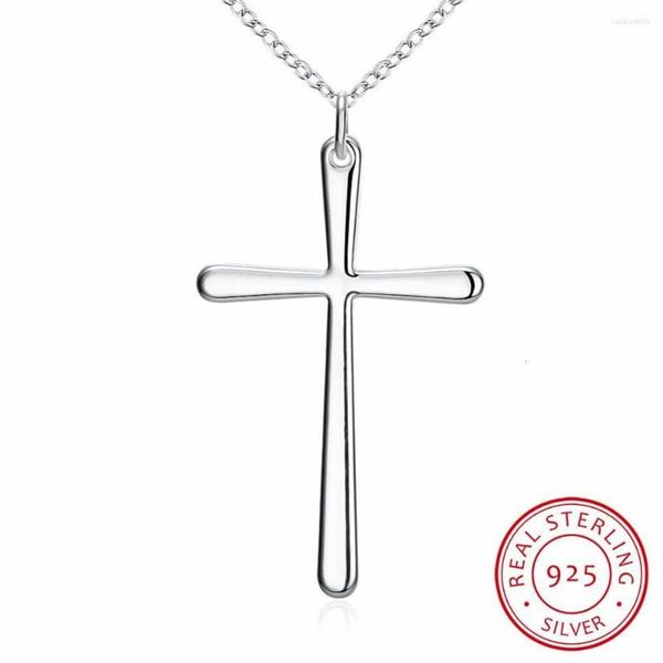 Pendentif Colliers Lekani Arrivée Cool Girl Simple Croix 925 Sterling Argent Fine Bijoux Clavicule Chaîne N4252646